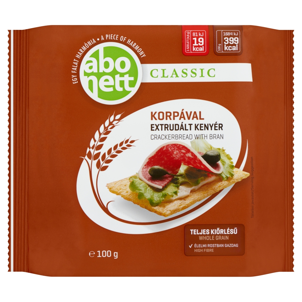 Abonett extrudált kenyér, korpával